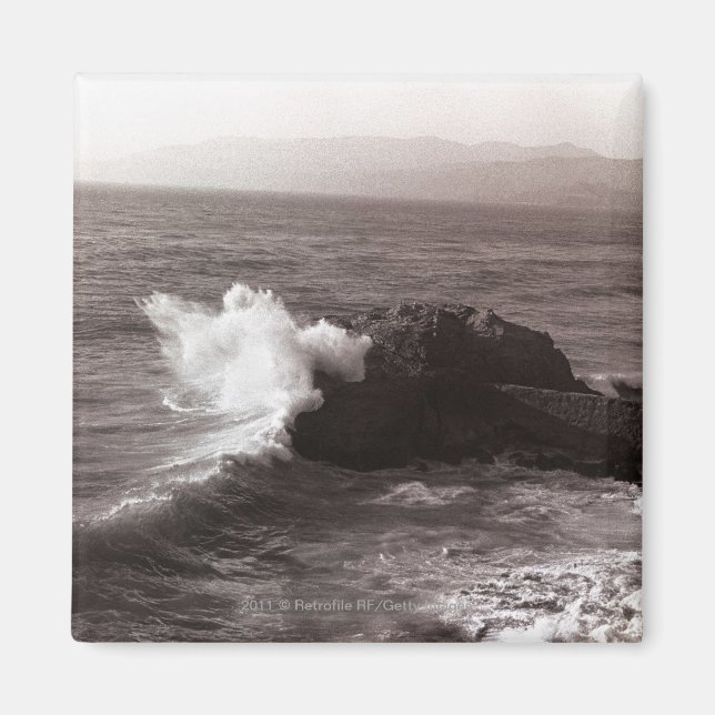 Imã Ondas do mar se chocando contra o rock (Frente)