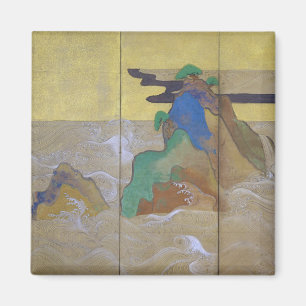 Imã Ondas em Matsushima (Esquerda), Tawaraya Sotatsu