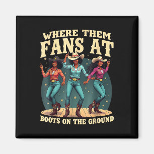 Imã Onde Eles Ventilam Em Boots Na Linha Da Cowgirl Do