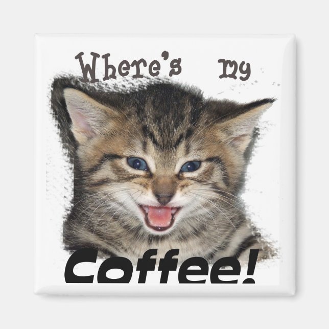 Imã Onde está o meu gato de café? (Frente)