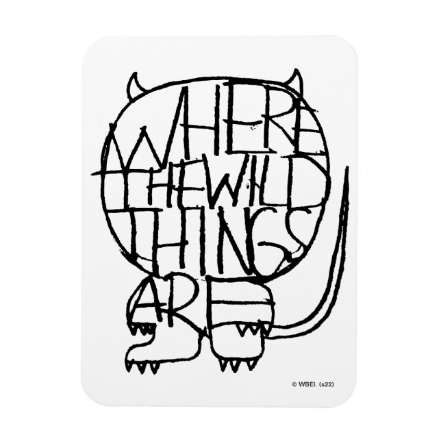 Ímã Onde Vivem os Monstros | Esboço do Monstro (Vertical)