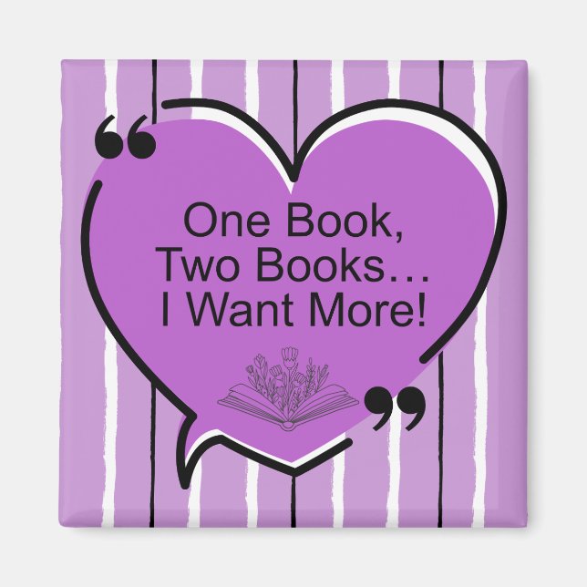 Imã One Book, Two Books, I Want More! (Frente)