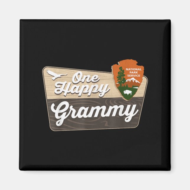 Imã One Happy Grammy Camper Matching Birthday Decorati (Frente)