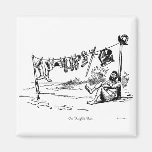 Imã One Knights Restaage Cartoon Art Square Magnet