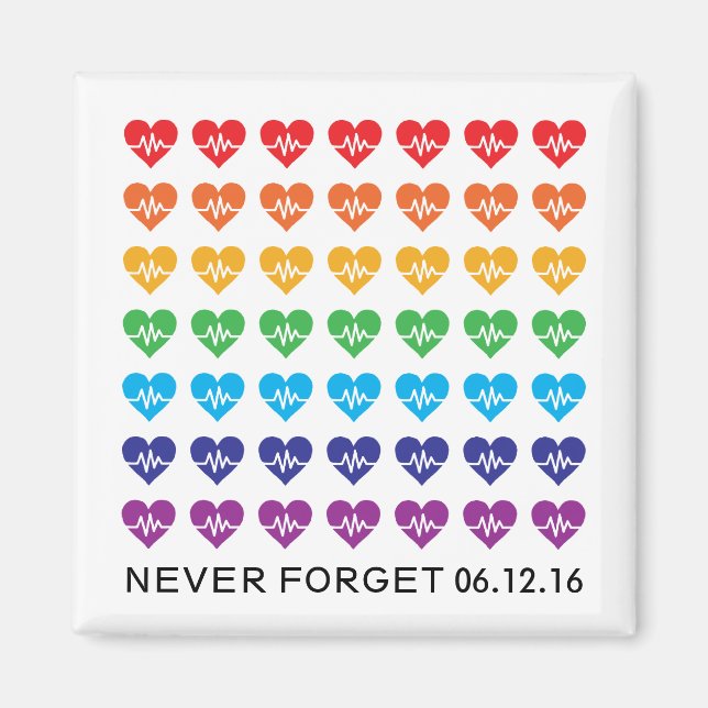 Imã One Orlando One Pulse Rainbow 49 Hearts (Frente)