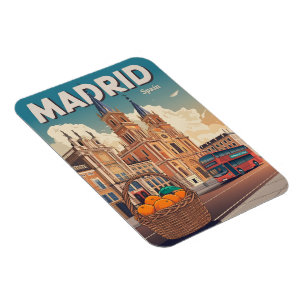 Ímã ônibus de Madrid Espanha lembranças de viagem vint