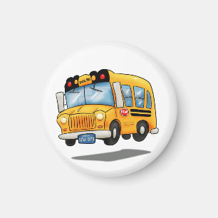 Imã Ônibus Escolar Cartoon