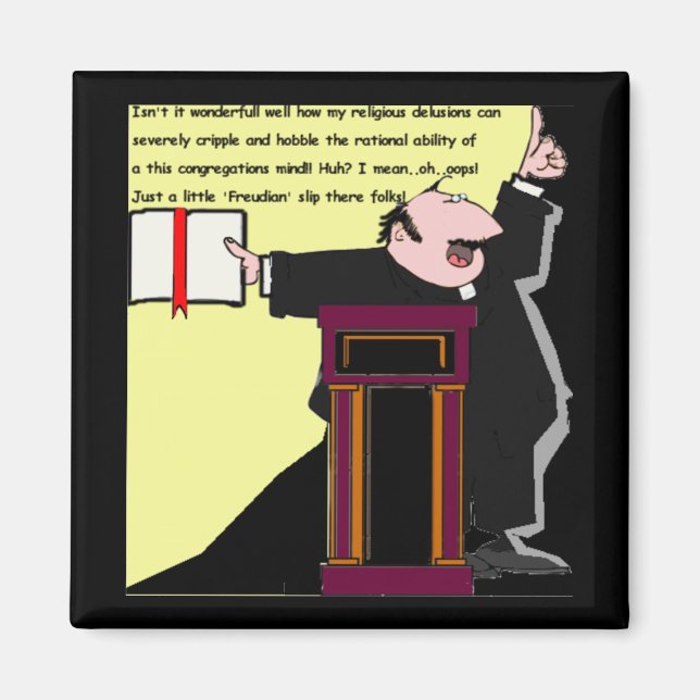 Imã Oops! Freudiano virado pelo pregador engraçado (Frente)