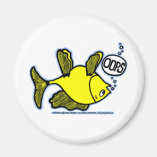 Imã OOPS! Peixe Engraçado! (Frente)