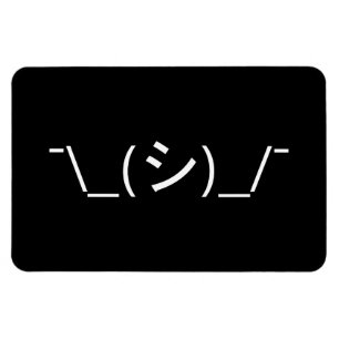 Ímã Oops Shrug Emoticon ¯\_(シ)_/ movimento japonês Kao