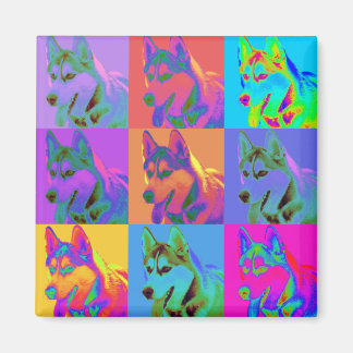 Imã Op Art - Siberian Husky