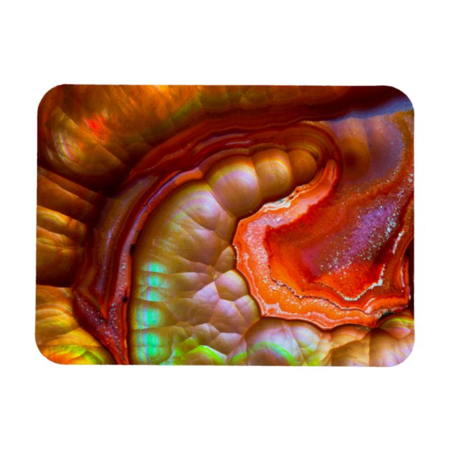 Ímã Opal de Fogo Iridescente Vermelha (Horizontal)