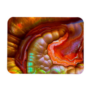 Ímã Opal de fogo iridescente vermelho