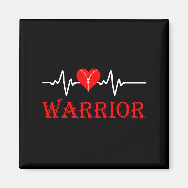 Imã Open Heart Surgery Recovery Survivor Heart Warrior (Frente)