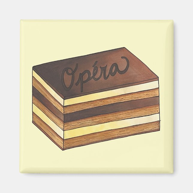 Imã Opéra Cake French Paistry Patisserie Dessert Comid (Frente)