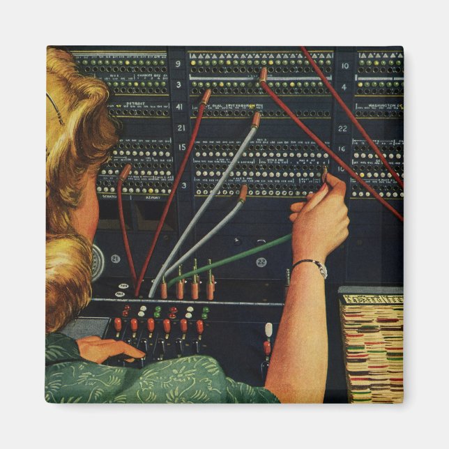 Imã Operador de Comutação Telefônica, Vintage Business (Frente)