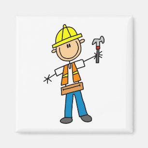 Imã Operário da Construção com Martelo