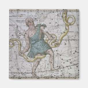 Imã Ophiuchus ou Serpentarius, 'de um atlas celestial