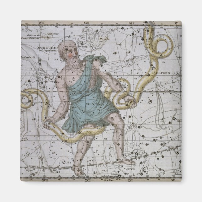 Imã Ophiuchus ou Serpentarius, de 'Um Atlas Celestial (Frente)