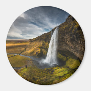 Imã Opinião bonita da paisagem de Seljalandsfoss