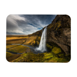 Ímã Opinião bonita da paisagem de Seljalandsfoss