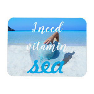 Ímã Opinião //da praia eu preciso o mar da vitamina