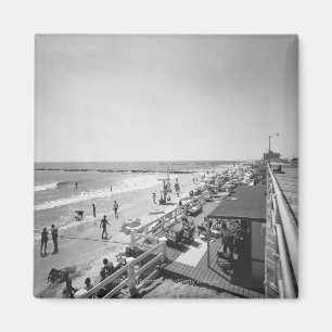 Imã Opinião elevado do passeio e da praia B&W