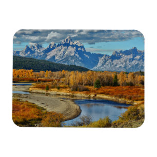 Ímã Opinião grande do rio das montanhas de Teton no