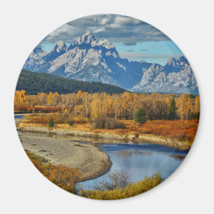 Imã Opinião grande do rio das montanhas de Teton no