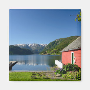 Imã Opinião norueguesa do fiorde e ímã do boathouse