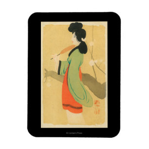 Ímã Opinião uma mulher japonesa em ParisParis, France