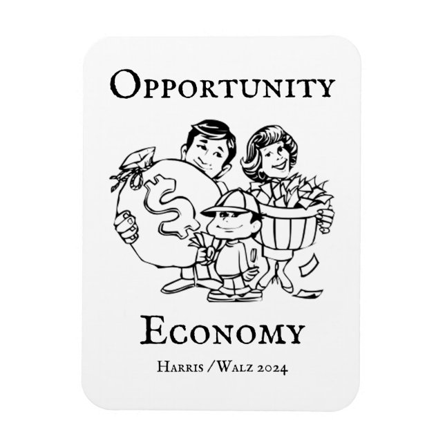 Ímã Opportunity Economy Harris Walz 2024 (Vertical)
