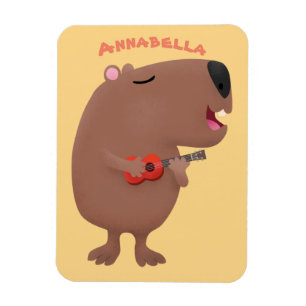 Ímã Óptica desenho animado de capybara ukulele