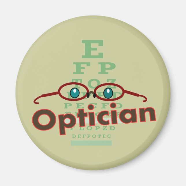 Imã Optician — Presentes de gráfico de olhos (Frente)