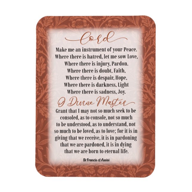 Ímã Oração à Paz - Rua Francisco de Assis (Vertical)