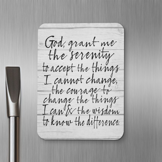 Ímã Oração Serenidade - Script Moderno de Caligrafia S (fridge magnet - serenity prayer)