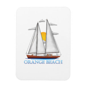 Ímã Orange Beach Coastal Sailer Náutico
