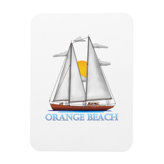 Ímã Orange Beach Coastal Sailer Náutico (Vertical)