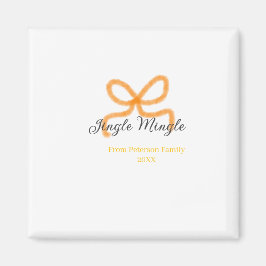 Imã Orange bow jingle Mingle retro boho family namdate