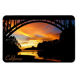 Ímã Orange California Costeira Sunset Sob Ponte