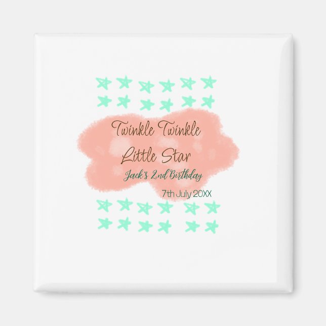 Imã Orange clouds twinkle twinkle little stars green  (Frente)