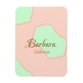 Ímã Orange green pastel boho add name place rustic ele