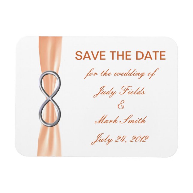 Ímã Orange Infinity Wedding Save The Date Magnet (Horizontal)