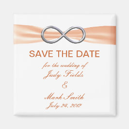 Imã Orange Infinity Wedding Save The Date Magnet