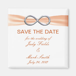 Imã Orange Infinity Wedding Save The Date Magnet