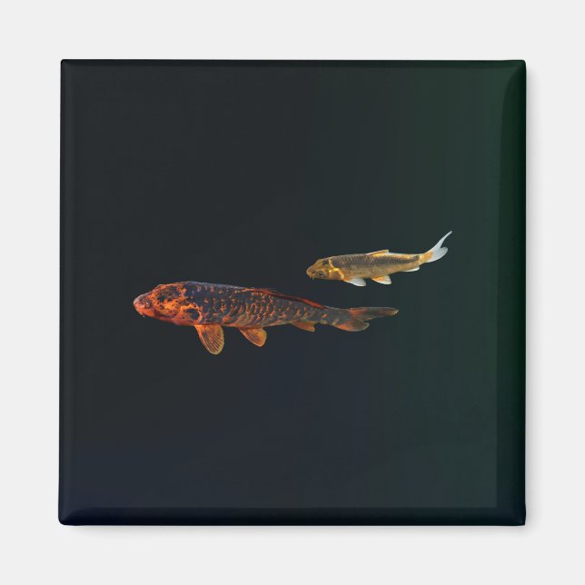 Imã Orange Koi e Dourado Koi (Frente)