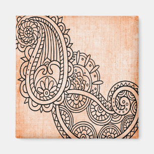 Imã Orange Mehndi Motif Magnet