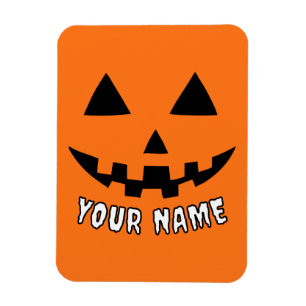 Ímã Orange Pumpkin Personalizado Halloween Seu Nome