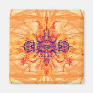 Imã ORANGE SMOKE - Arte Fractal - Magnet