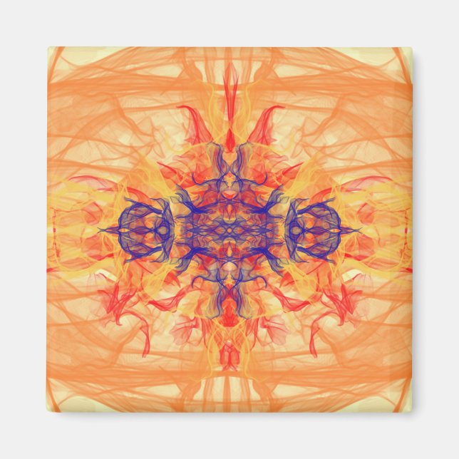 Imã ORANGE SMOKE - Arte Fractal - Magnet (Frente)